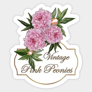 Spring flowers -Peonies-Garten flowers -Spring- Peony Rose-Vintage Pink Peonies Sticker